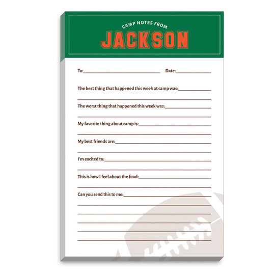Football Fill In Camp Notepads